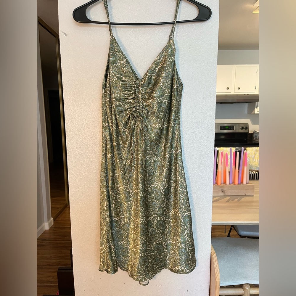 Zara paisley satin mini dress